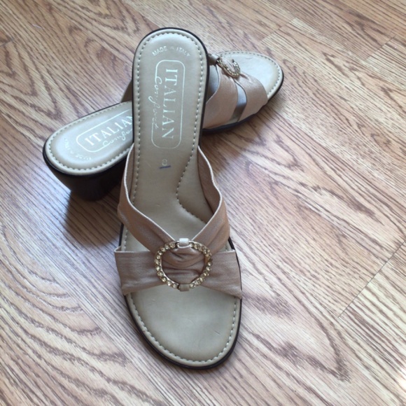 Italian sandals NWOT, elegant slide on wedges - Picture 5 of 11